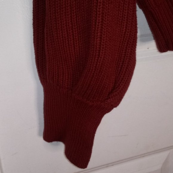 Lush Puff Sleeve Ribbed Sweater In Copper Size L - Picture 9 of 12